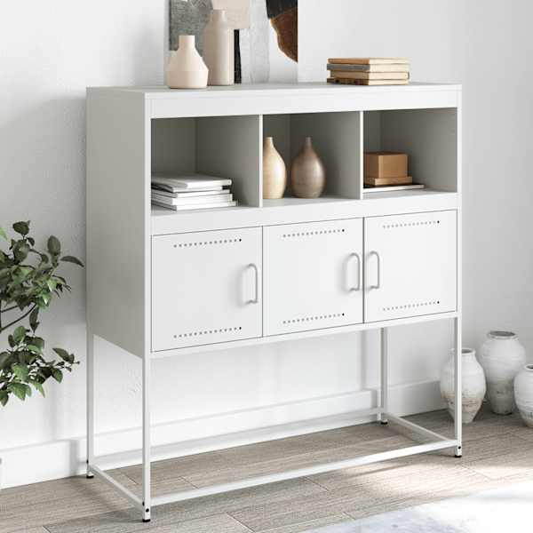 Puhvetkapp, valge, 100,5 × 39 × 107 cm, teras