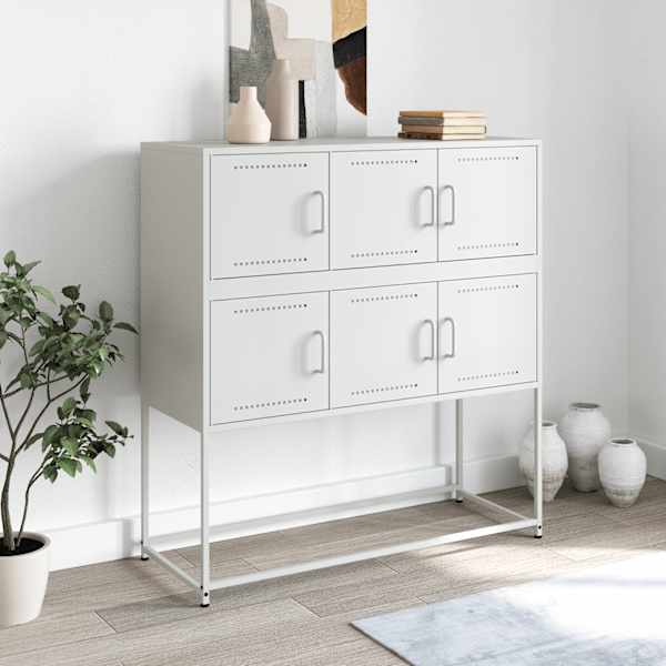 Puhvetkapp, valge, 100,5 × 39 × 107 cm, teras