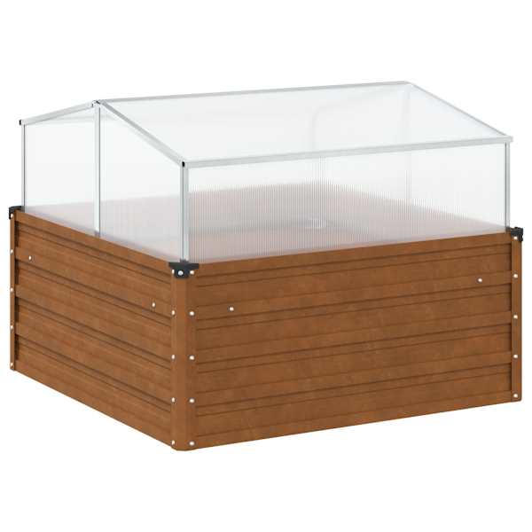 Taimekast 100 × 100 × 77/67 cm, ilmastikukindel teras – roostekarva