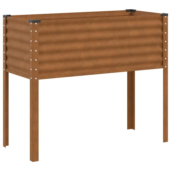 Lillepott 100 × 45 × 90 cm, ilmastikukindel teras – kulunud teras / pruun