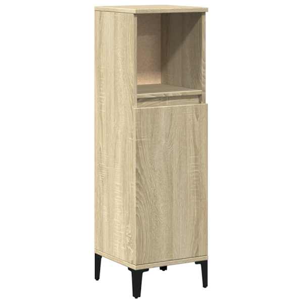 Vannitoakapp, Sonoma tamm, 30 × 30 × 100 cm, tehispuit