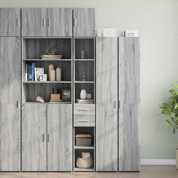 Kitsas hoiukapp, hall Sonoma tamm, 30 × 42,5 × 225 cm tehispuit