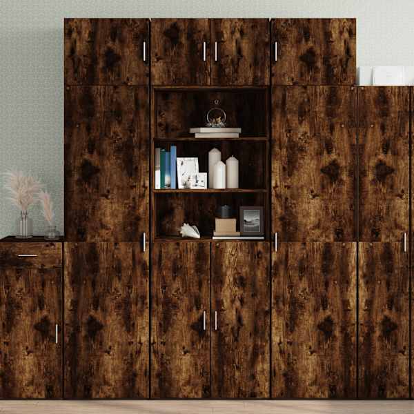 Hoiukapp, suitsutatud tamm, 70 × 42,5 × 225 cm tehispuit