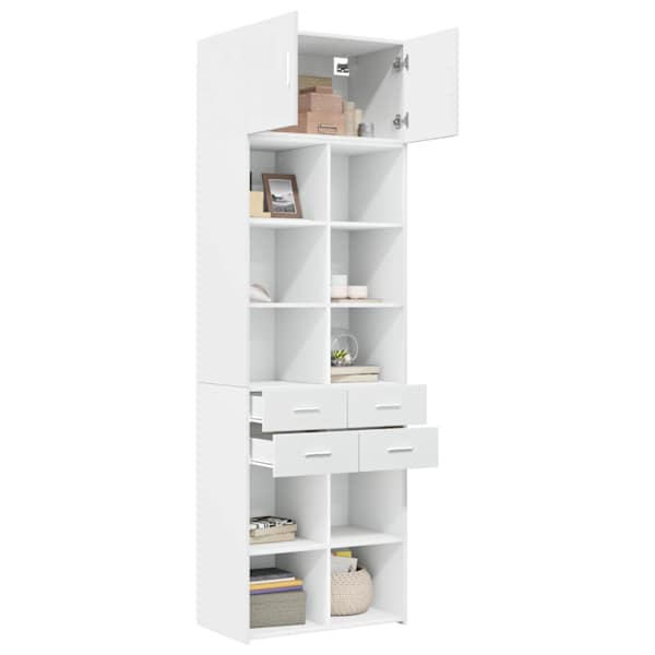 Hoiukapp, valge, 70 × 42,5 × 225 cm, tehispuit