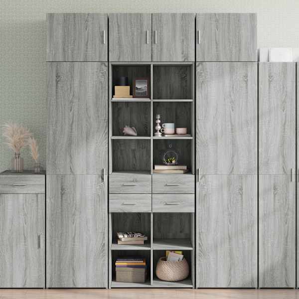 Hoiukapp, hall Sonoma tamm, 70 × 42,5 × 225 cm tehispuit