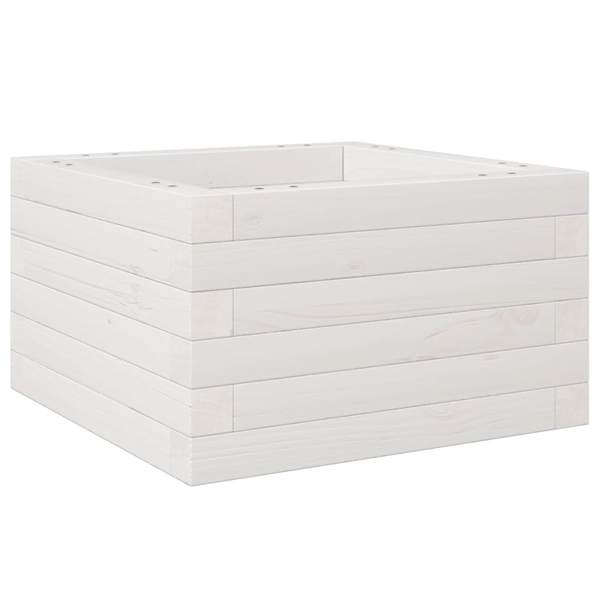 Taimekast 40 × 40 × 23 cm, täismännipuit – valge
