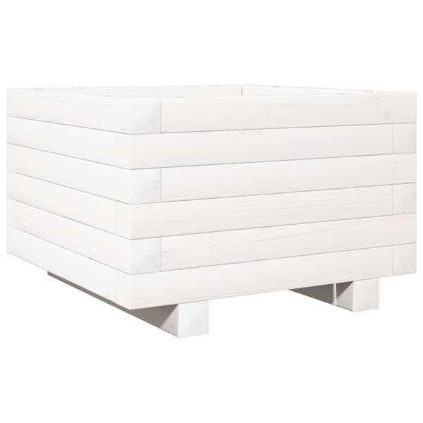 Taimekast 40 × 40 × 26,5 cm, täismännipuit – valge