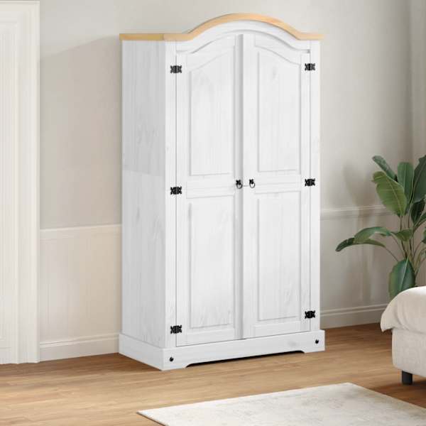 Riidekapp "Corona", valge, 102 × 52 × 186 cm, männipuit