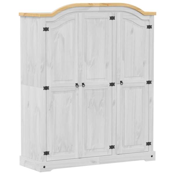 Riidekapp "Corona", valge, 151,5 × 52 × 186 cm, männipuit