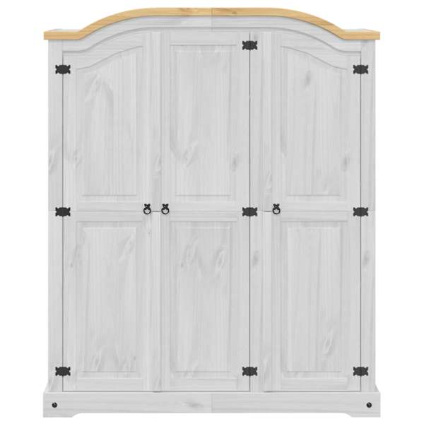Riidekapp "Corona", valge, 151,5 × 52 × 186 cm, männipuit