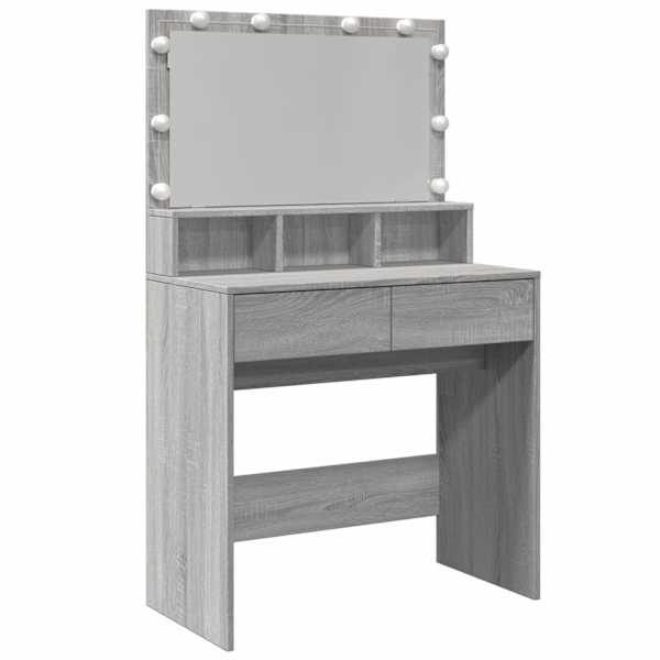 Tualettlaud LEDiga, hall Sonoma tamm, 80 × 41 × 134,5 cm