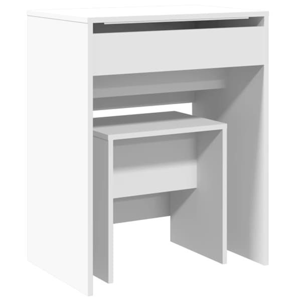 Tualettlaud taburetiga, valge, 60 × 40 × 113,5 cm