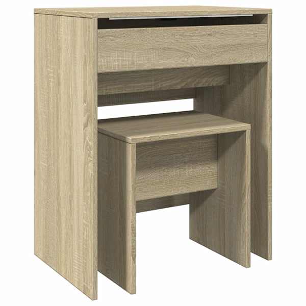 Tualettlaud taburetiga, Sonoma tamm, 60 × 40 × 113,5 cm
