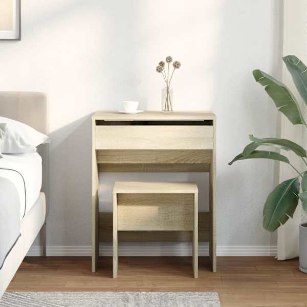 Tualettlaud taburetiga, Sonoma tamm, 60 × 40 × 113,5 cm