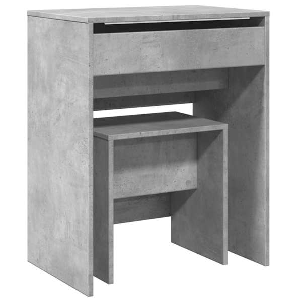 Tualettlaud taburetiga, betoonhall, 60 × 40 × 113,5 cm