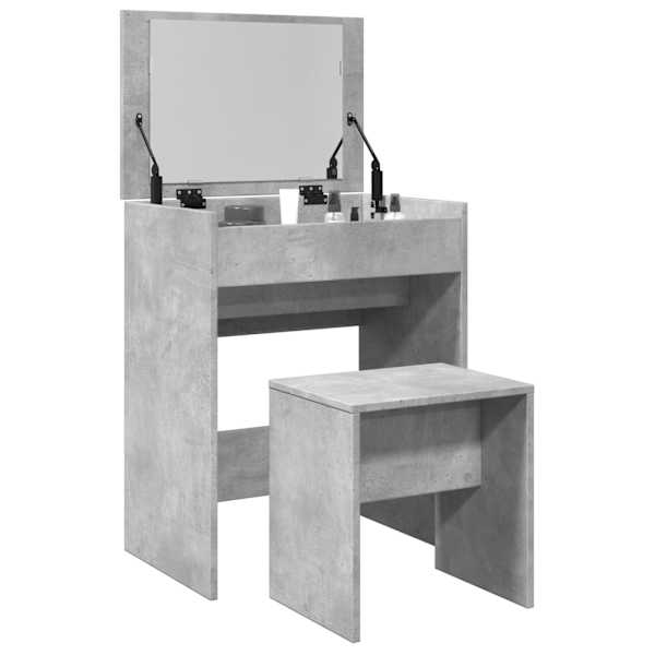 Tualettlaud taburetiga, betoonhall, 60 × 40 × 113,5 cm