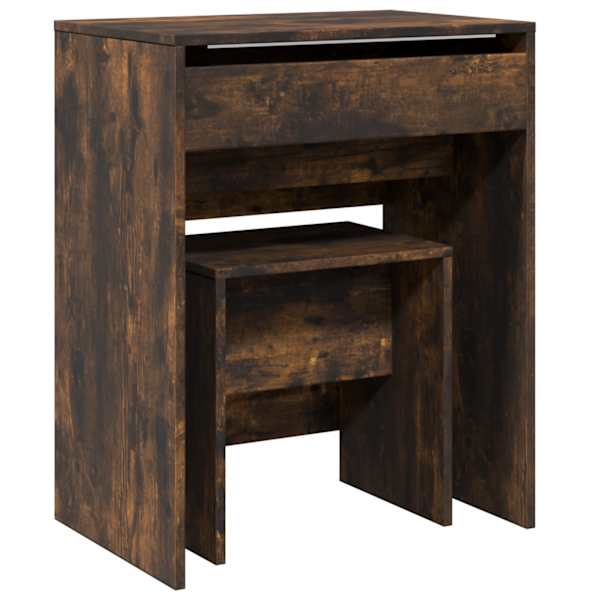 Tualettlaud taburetiga, suitsutatud tamm, 60 × 40 × 113,5 cm