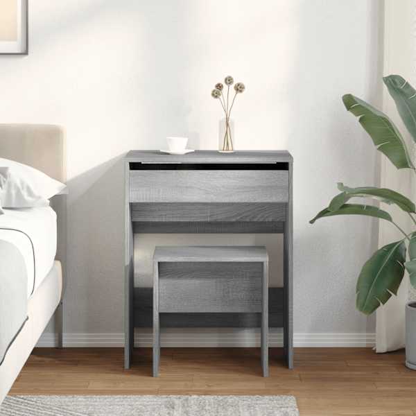 Tualettlaud taburetiga, hall Sonoma tamm, 60 × 40 × 113,5 cm