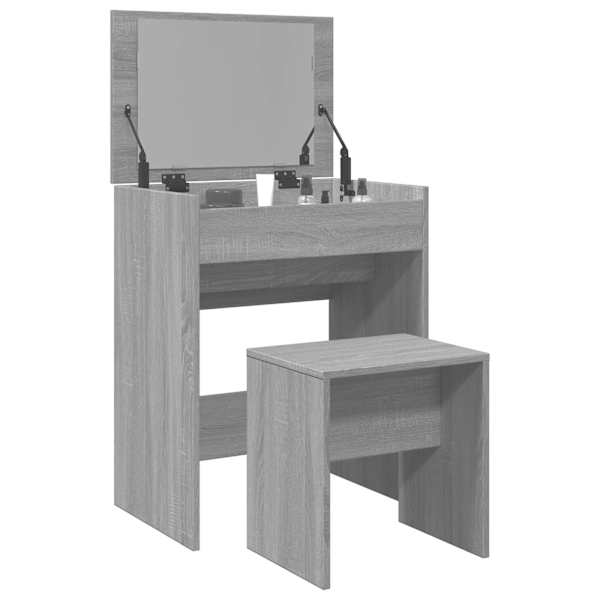 Tualettlaud taburetiga, hall Sonoma tamm, 60 × 40 × 113,5 cm