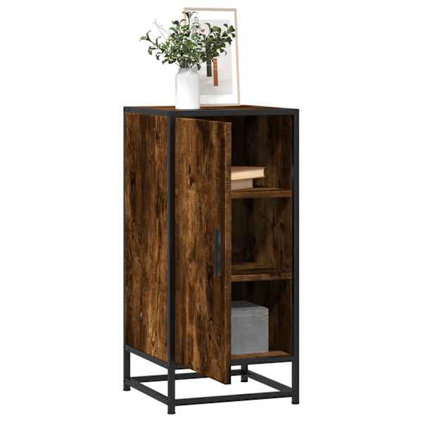 Puhvetkapp, suitsutatud tamm, 35,5 × 35 × 76cm, tehispuit ja metall