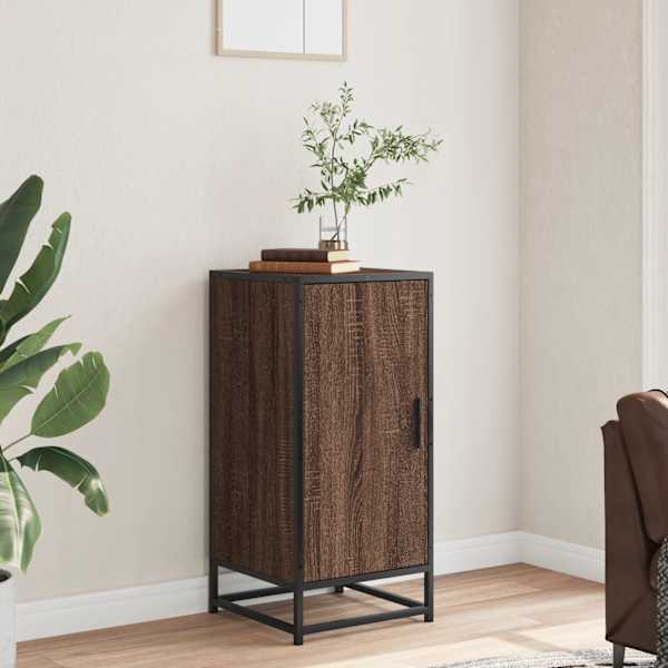 Puhvetkapp, pruun tamm, 35,5 × 35 × 76 cm, tehispuit ja metall