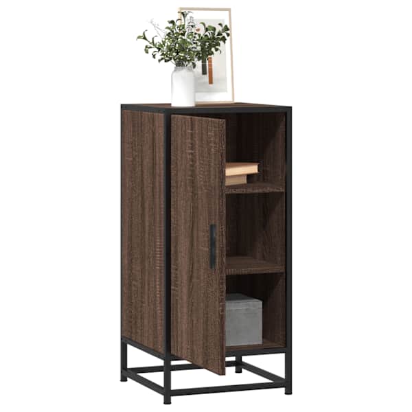 Puhvetkapp, pruun tamm, 35,5 × 35 × 76 cm, tehispuit ja metall