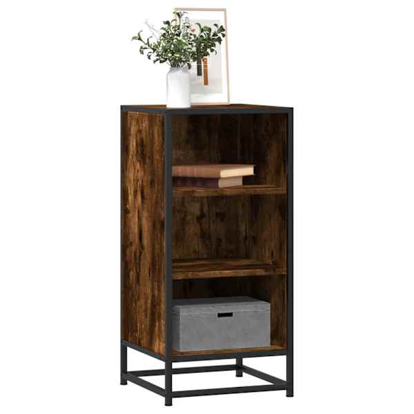Puhvetkapp, suitsutatud tamm, 35,5 × 35 × 76cm, tehispuit ja metall