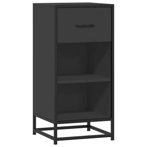 Puhvetkapp, must, 35,5 × 35 × 76 cm, tehispuit ja metall
