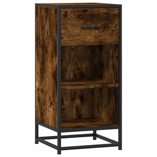 Puhvetkapp, suitsutatud tamm, 35,5 × 35 × 76cm, tehispuit ja metall