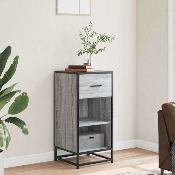 Puhvetkapp, hall Sonoma tamm, 35,5 × 35 × 76 cm, tehispuit/metall