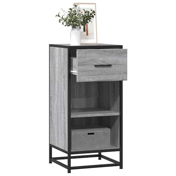Puhvetkapp, hall Sonoma tamm, 35,5 × 35 × 76 cm, tehispuit/metall