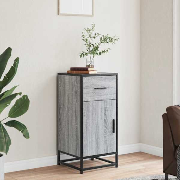 Puhvetkapp, hall Sonoma tamm, 35,5 × 35 × 76 cm, tehispuit/metall