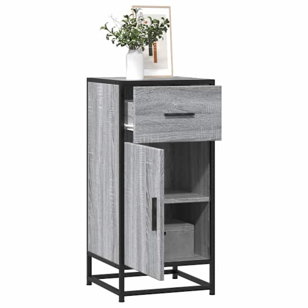 Puhvetkapp, hall Sonoma tamm, 35,5 × 35 × 76 cm, tehispuit/metall