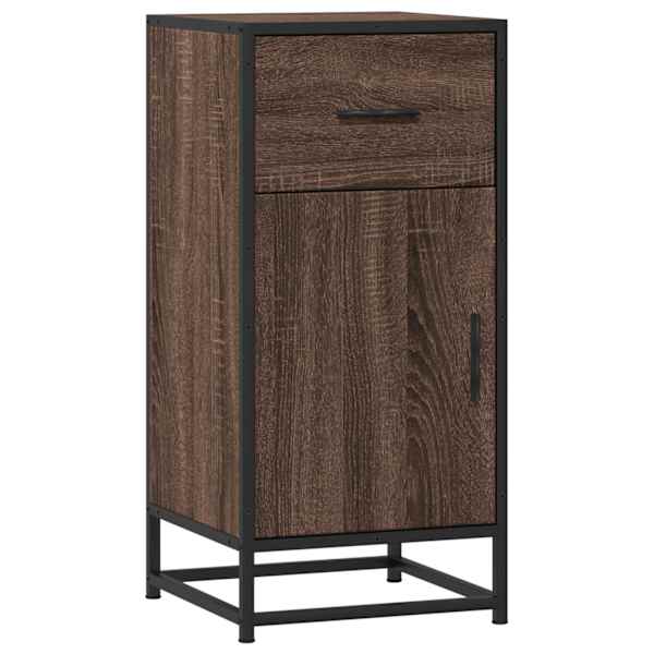 Puhvetkapp, pruun tamm, 35,5 × 35 × 76 cm, tehispuit ja metall