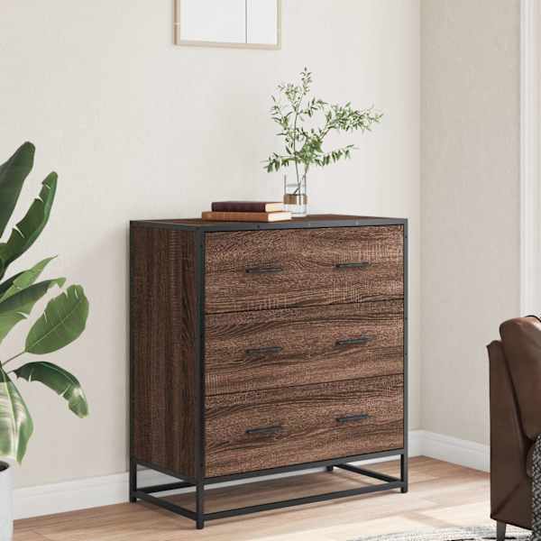 Puhvetkapp pruun tamm 68 × 35 × 76 cm Engineered Wood and Metal