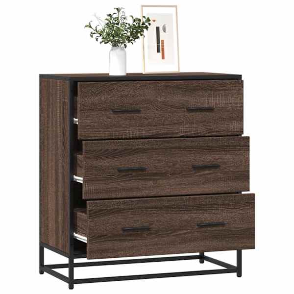 Puhvetkapp pruun tamm 68 × 35 × 76 cm Engineered Wood and Metal