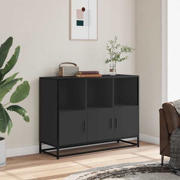 Puhvetkapp, must, 100 × 35 × 76 cm, tehispuit