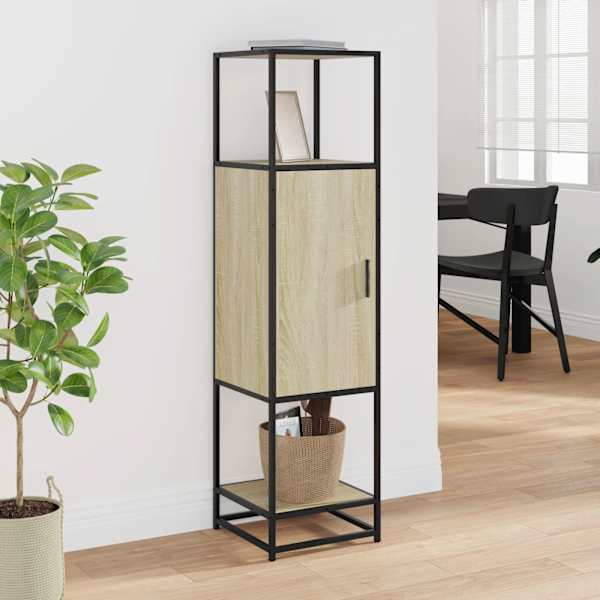 Highboard Sonoma tamm 35,5 × 35 × 139 cm inseneritud puit ja metall