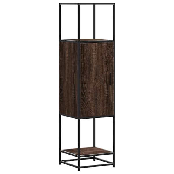 Highboard pruun tamm 35,5 × 35 × 139 cm Engineered Wood and Metal