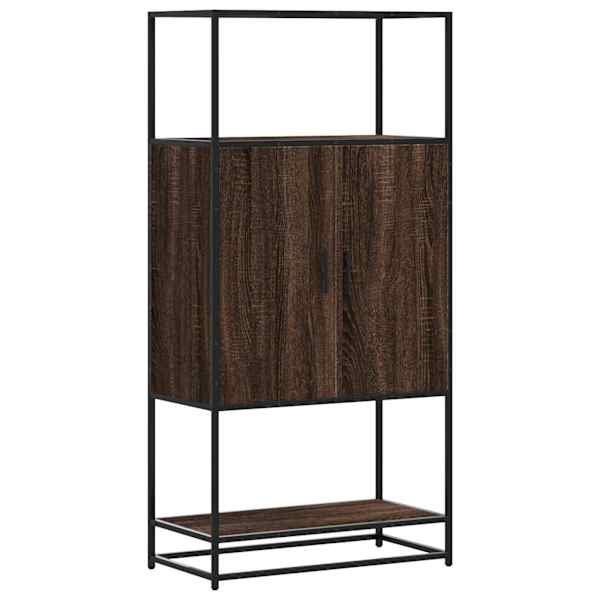 Highboard pruun tamm 68 × 35 × 139 cm Engineered Wood and Metal
