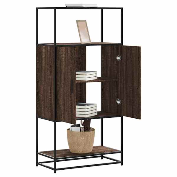 Highboard pruun tamm 68 × 35 × 139 cm Engineered Wood and Metal