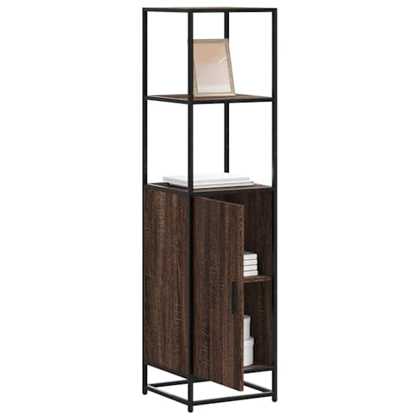 Highboard pruun tamm 35,5 × 35 × 139 cm Engineered Wood and Metal