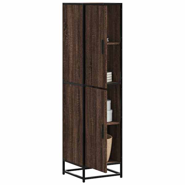Highboard pruun tamm 35,5 × 35 × 139 cm Engineered Wood and Metal