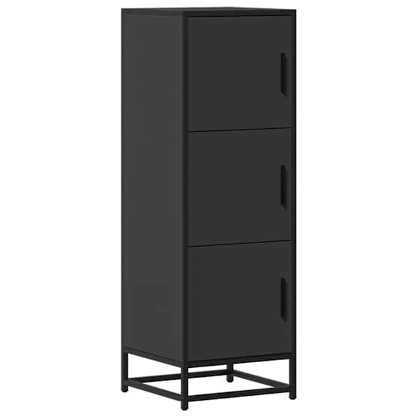Highboard Black 35,5 × 35 × 106,5 cm Engineered Wood and Metal