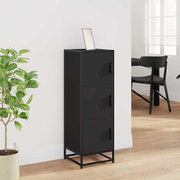 Highboard Black 35,5 × 35 × 106,5 cm Engineered Wood and Metal