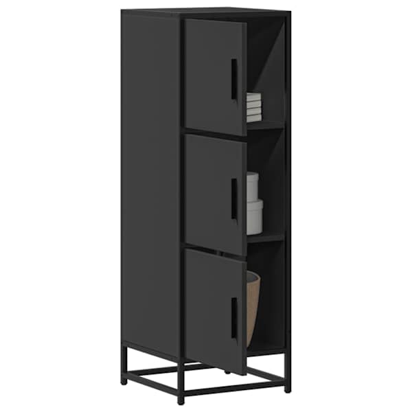 Highboard Black 35,5 × 35 × 106,5 cm Engineered Wood and Metal