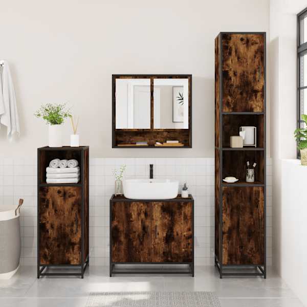 Vannitoa peegelkapp suitsutamm 65 × 20 × 60 cm ehituspuit