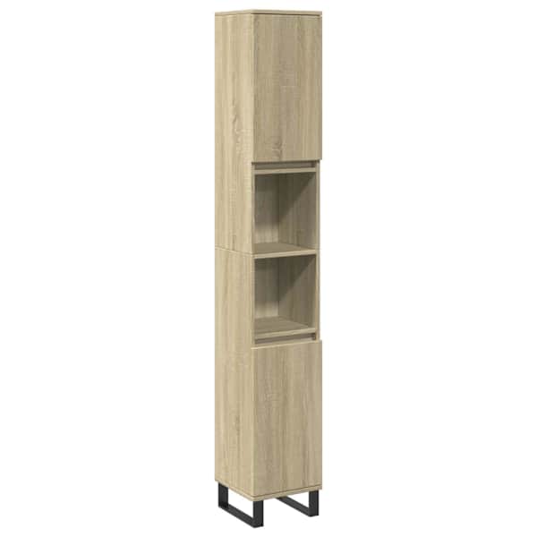 Vannitoakapp, Sonoma tamm, 30 × 30 × 190 cm, tehispuit