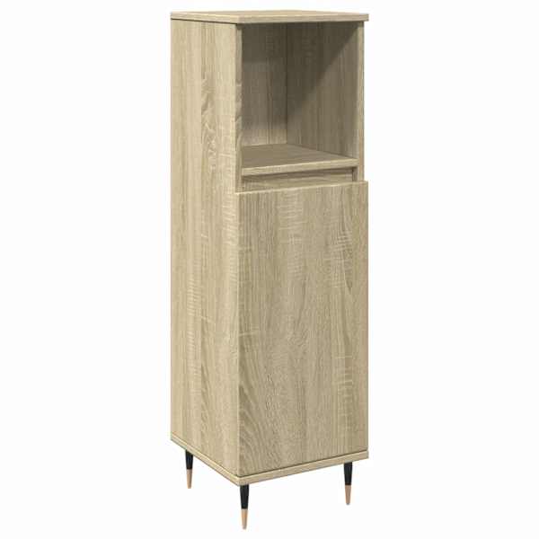 Vannitoakapp, Sonoma tamm, 30 × 30 × 100 cm, tehispuit