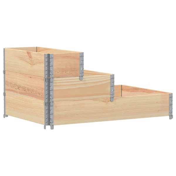 Taimekast 3-tasandiline 120 × 80 × 60,5 cm, männipuit (töötlemata) – naturaalne